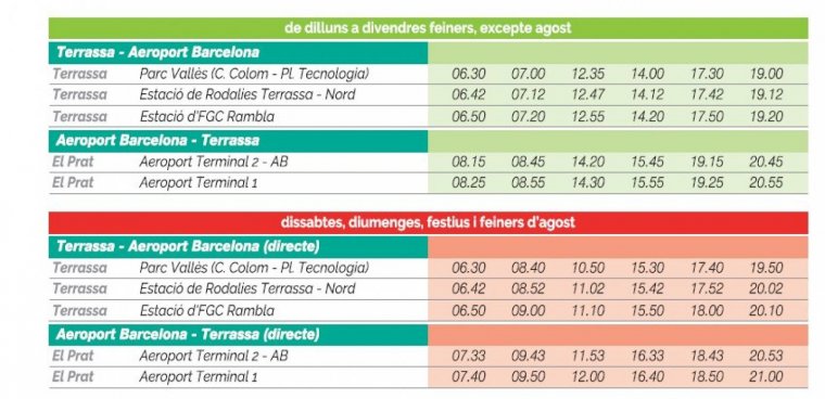 El Bus Expres E2 Ja Connecta Terrassa Amb L Aeroport