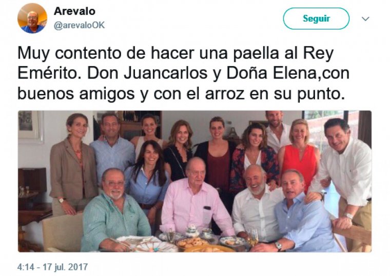 Instantánea que Arévalo compartió en Twitter