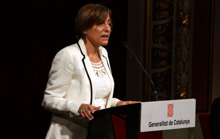 Carme Forcadell, presidenta del Parlament, al Teatre Bartrina de Reus.