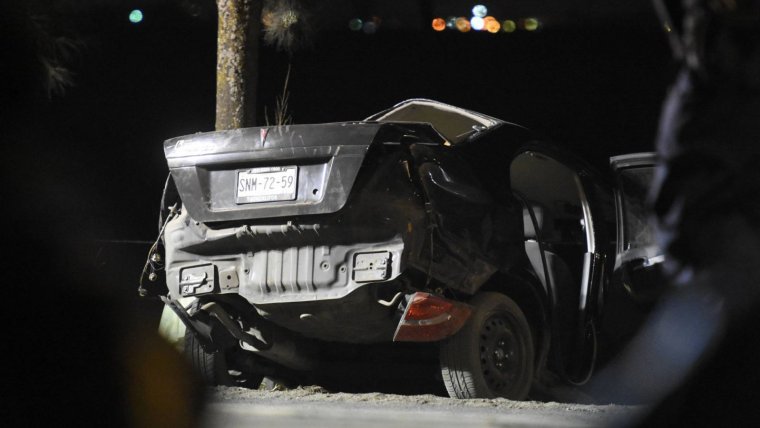 Imagen del estado del coche tras el accidente en MÃ©xico