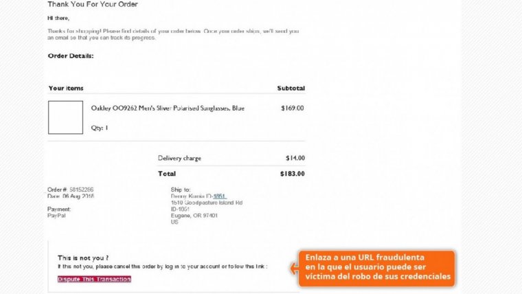 Avís del correu electrònic fraudulent fent-se passar per Paypal