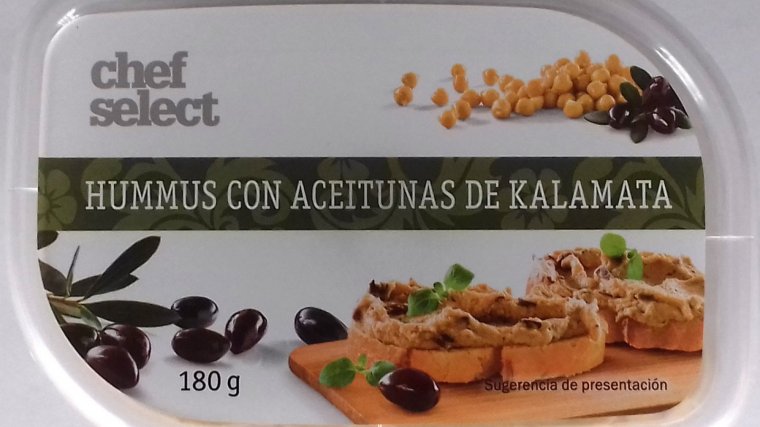 Hummus de garbanzos con aceitunas de Kalamata 'Chef Select' de Lidl
