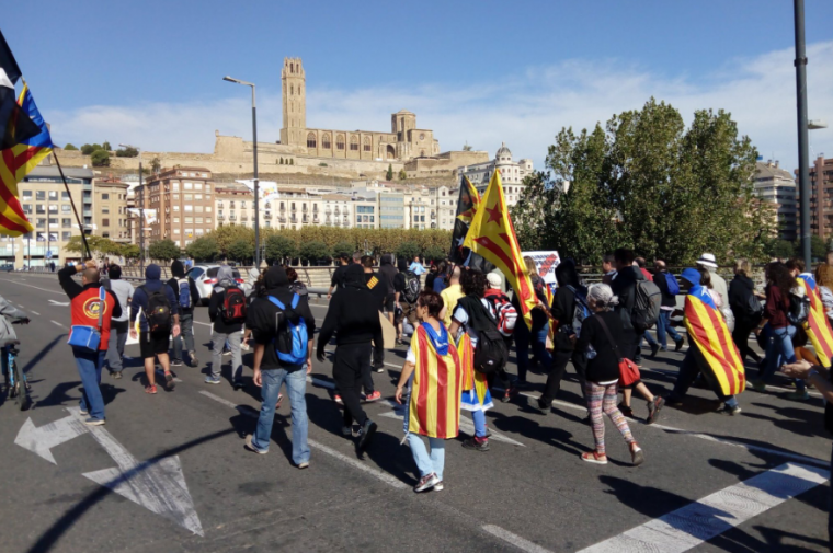 Una marxa entrant a Lleida