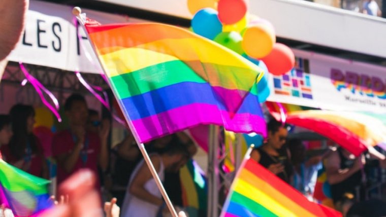 Imagen de una marcha a favor del matrimonio homosexual.