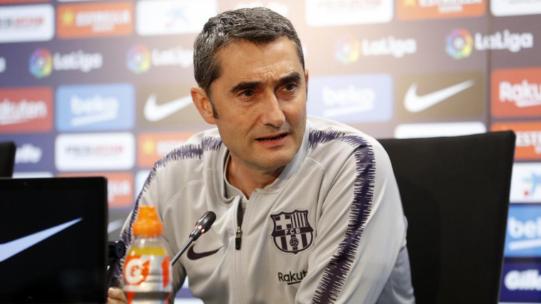 Ernesto Valverde, en la roda de premsa prèvia al Barça-Reial Societat.