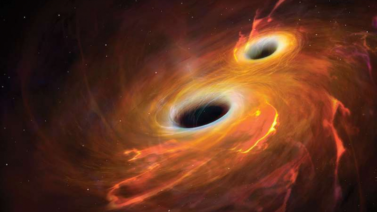 Simulació digital de dos hipotètics forats negres