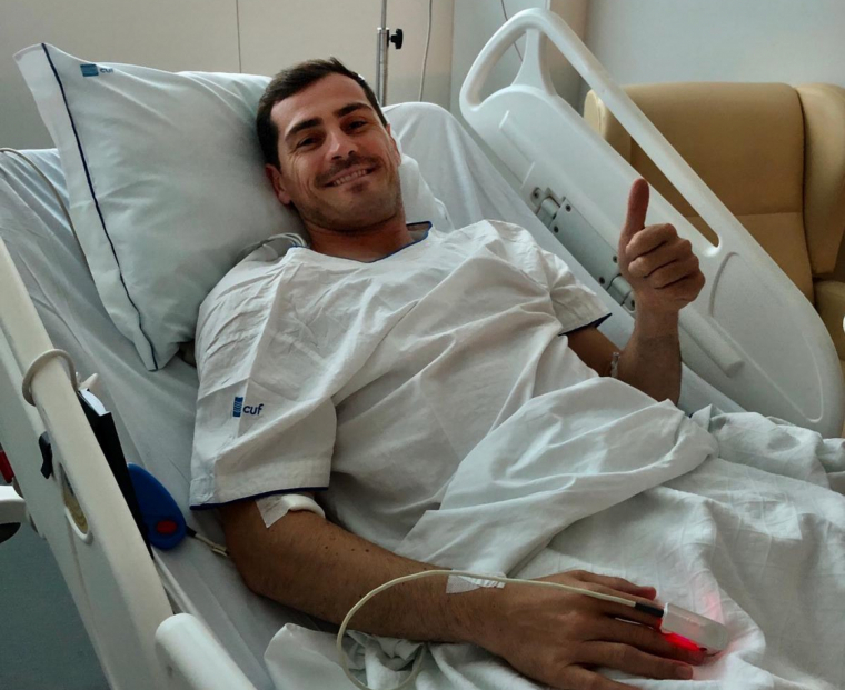 Iker Casillas ha publicat una imatge des de l'hospital, desprÃ©s d'ingressar per un infart