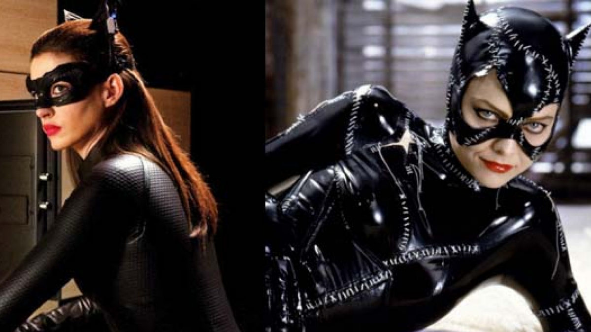 Anne Hathaway (drcha.) y Michelle Pfeiffer (izda.), dos actrices, dos Catwoman