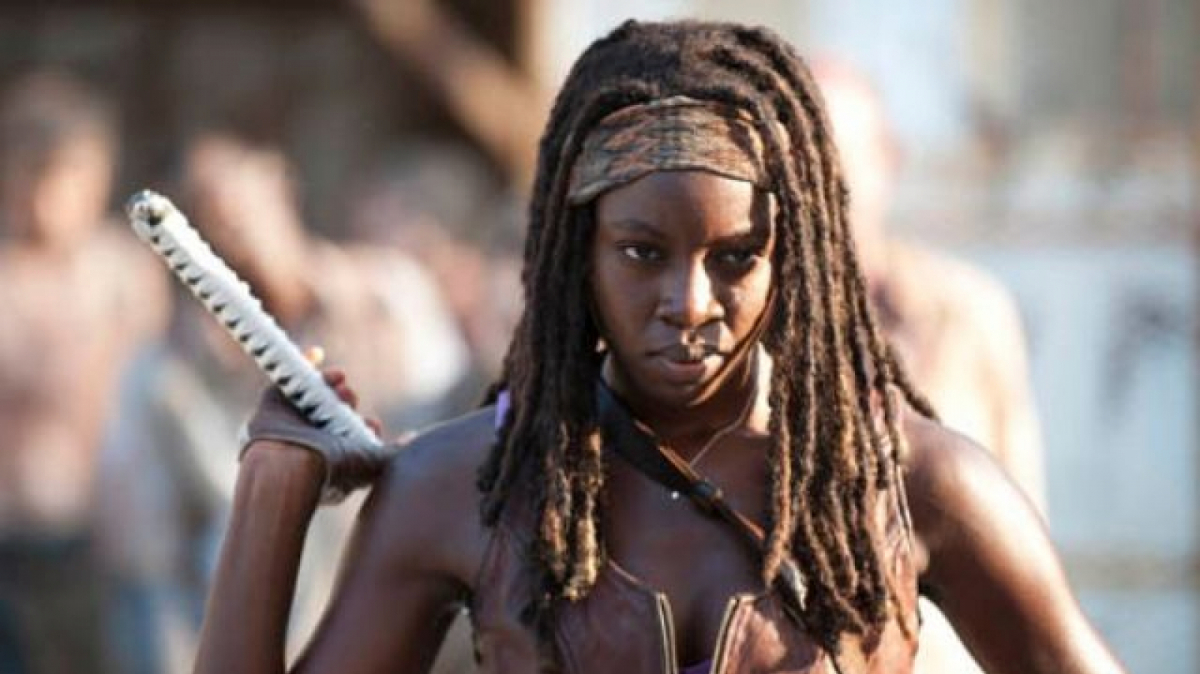 Danai Gurira interpretando a Michonne en â€˜The Walking Deadâ€™