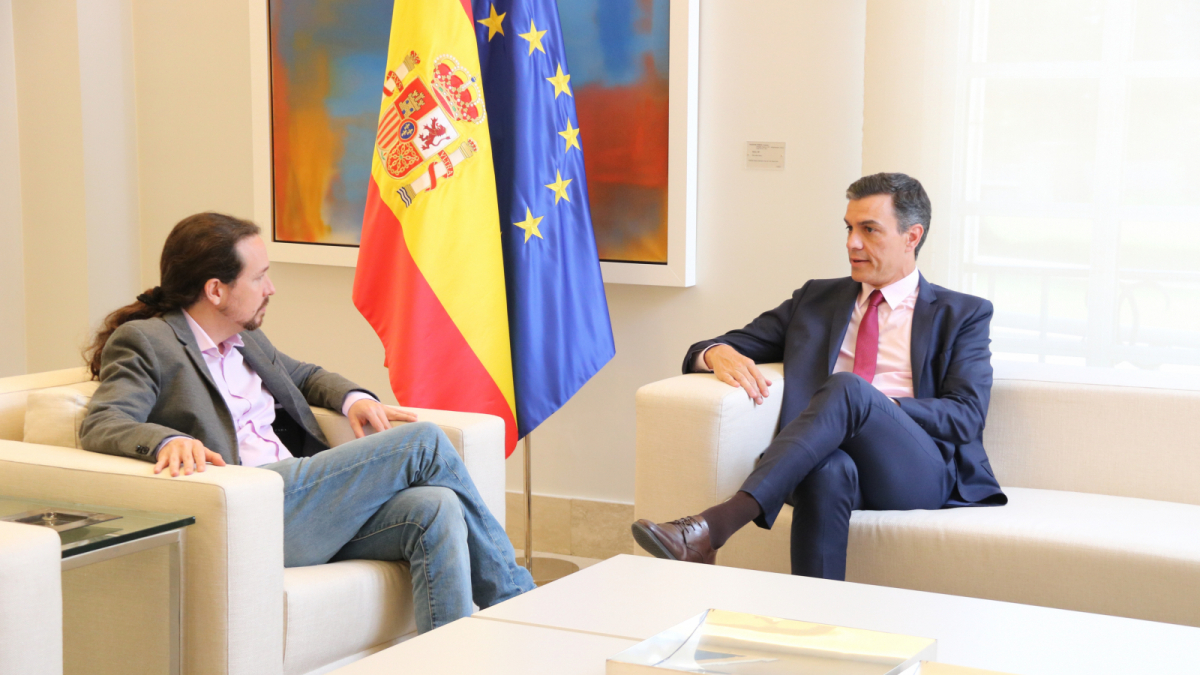 Pedro Sánchez i Pablo Iglesias reunits
