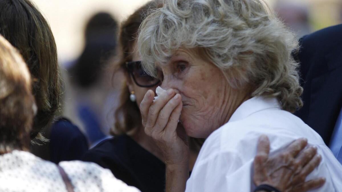 Mercedes Milà s'ha emocionat en diverses ocasions en el funeral de la seva mare