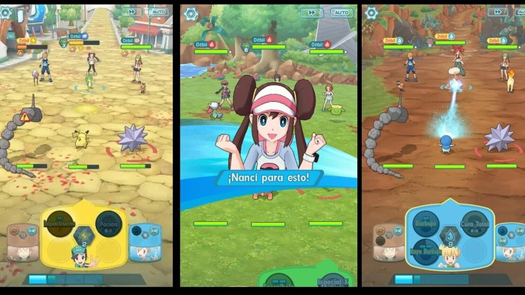 Screenshots de las pantallas de iphone de 'Pokémon Masters'