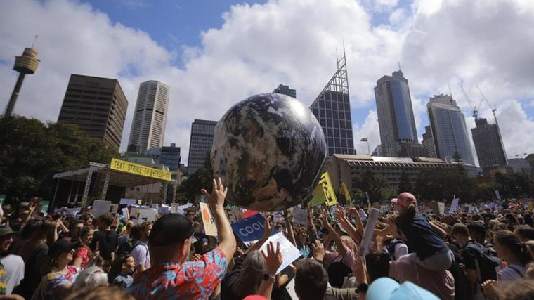 Una altra imatge de la manifestació contra el canvi climàtic aquest divendres a Sidney