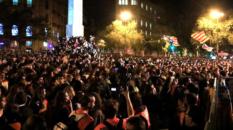 Imatge d'una manifestació dels CDR a Barcelona