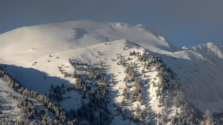 Imatge de com han quedat les cotes altes del Pallars Sobirà després de la nevada