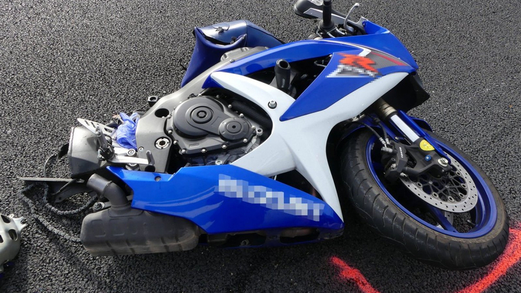 Motocicleta accidentada a l'A-2