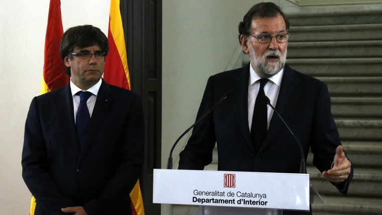 Reunió entre Carles Puigdemont i Mariano Rajoy l'any 2017