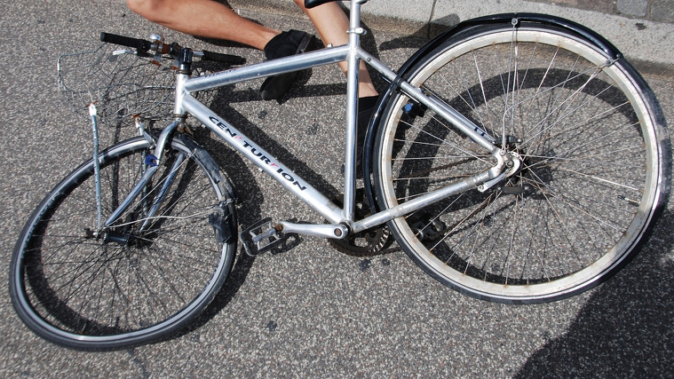 Imagen de archivo de un accidente con bicicleta