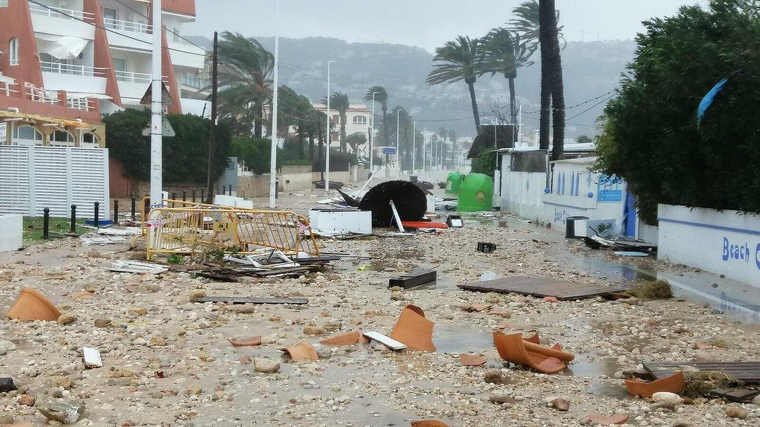Imagen de los efectos del temporal en Xabia el 20 de enero de 2020