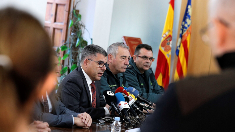 Juan Carlos Fulgencio, delegat del Govern en la Comunitat Valencia, en la roda de premsa sobre el cas de Marta Calvo