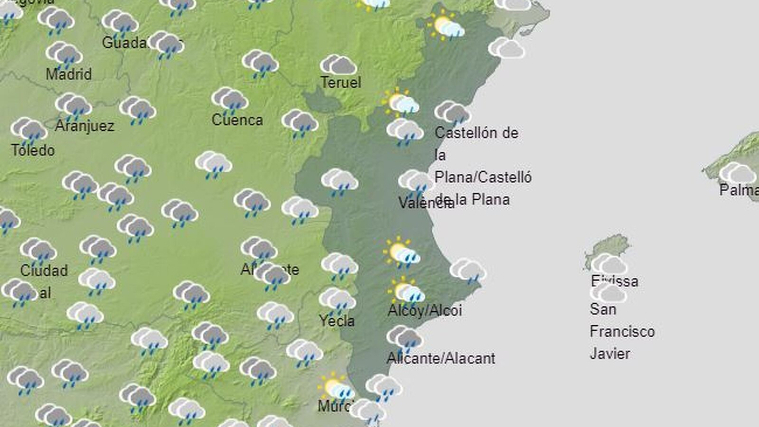 Mapa de previsiÃ³ en la Comunitat Valenciana