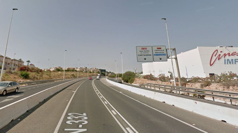 Carretera N-332, a l'altura de Torrevieja, en el Baix Segura (Alacant)