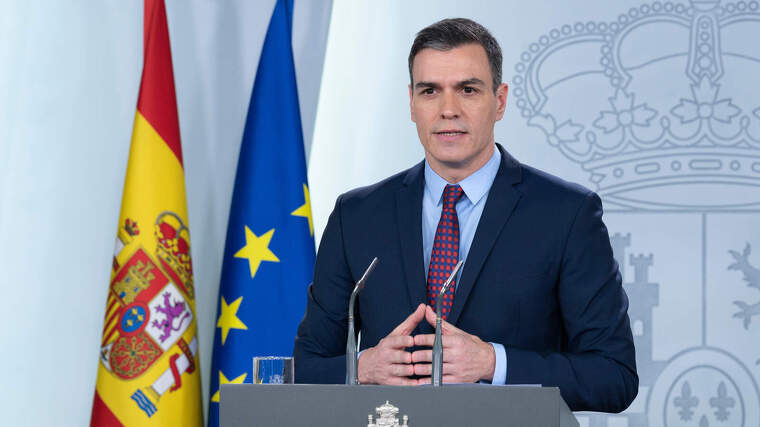 El president del govern espanyol, Pedro SÃ¡nchez, durant la compareixenÃ§a