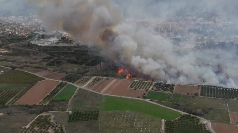 Incendi en el Parc Fluvial del TÃºria