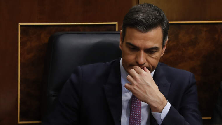 Pedro Sánchez durante la primera sesión de investidura en el Congreso de los Diputados, Madrid, el sábado, 4 de enero de 2020