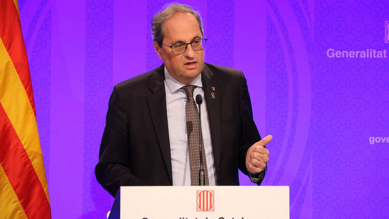 El president de la Generalitat, Quim Torra, en una roda de premsa el 13 de març de 2020.