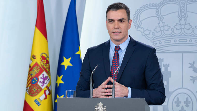 El president del govern espanyol, Pedro SÃ¡nchez, durant la compareixenÃ§a d'aquest 12 de marÃ§ del 2020
