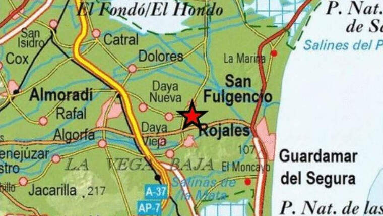Mapa d'un terratrÃ©mol en San Fulgencio