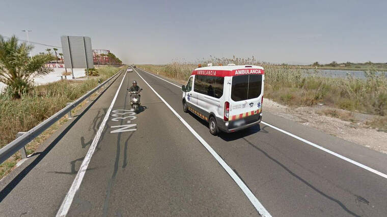 La N-332 entre Santa Pola i Elx