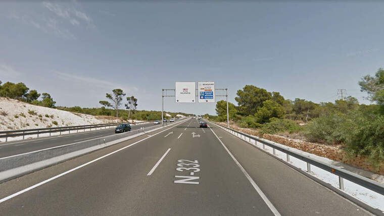 N-332 a l'altura de Benidorm, en la Marina Baixa (Alacant)