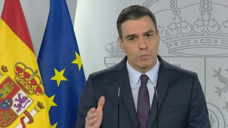 Pedro Sánchez en rueda de prensa por el coronavirus el 2 de mayo de 2020