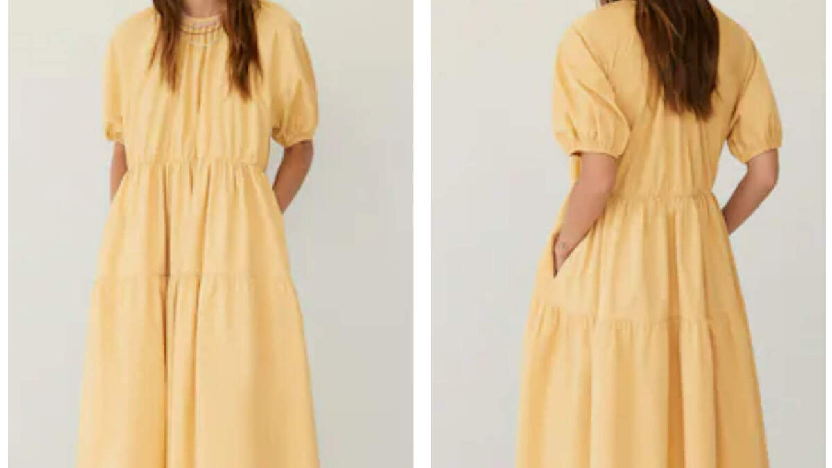 vestido amarillo mango