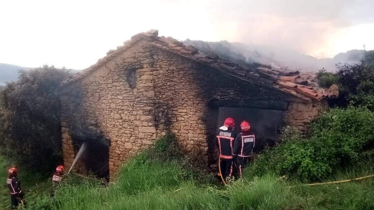 Paller incendiat per un llamp en el Portell de Morella (CastellÃ³)