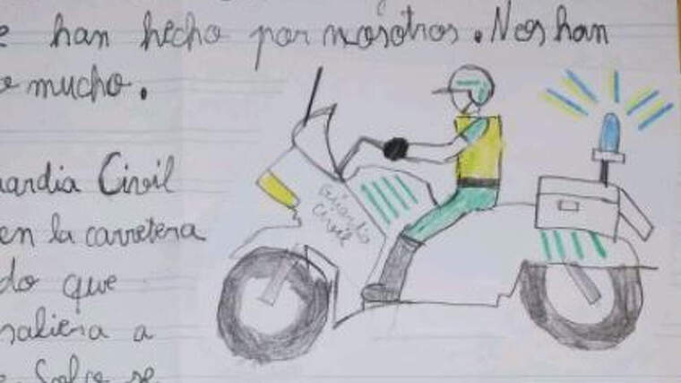 Carta d'un xiquet valenciÃ  dirigida a la GuÃ rdia Civil i la Policia