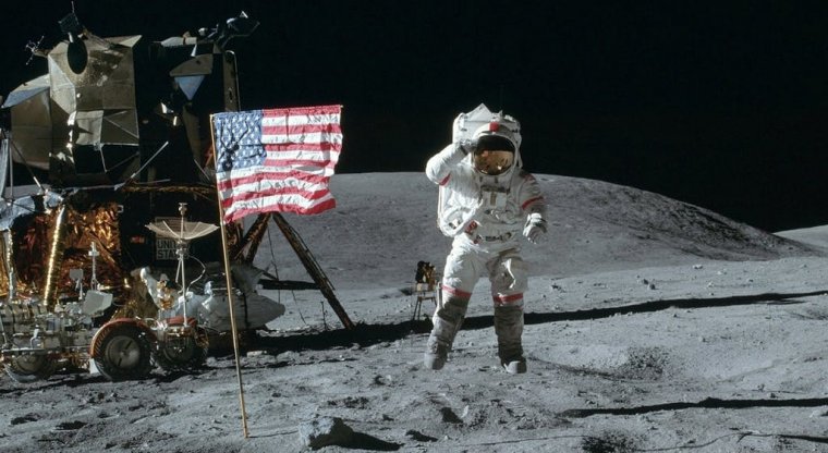 Aterrizaje del Apollo 11 en la luna.