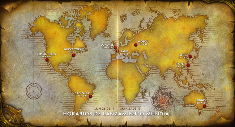 Horarios de lanzamiento mundial de World of Warcraft Classic.