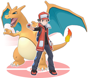 Red y Charizard.