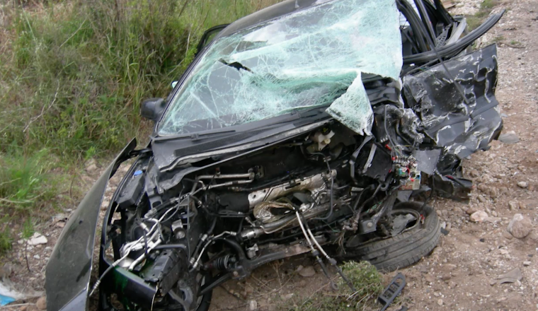 Imatge d'un dels accidents de 2018 a les carreteres catalanes.