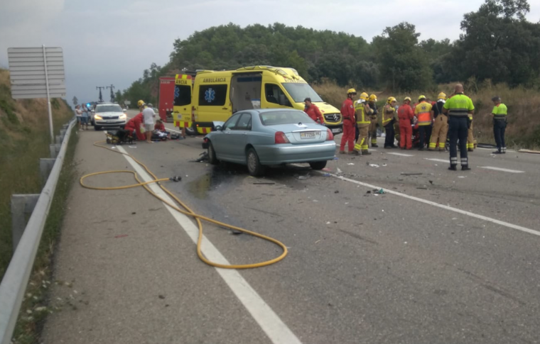 Imatge d'un dels accidents de 2018 a les carreteres catalanes.