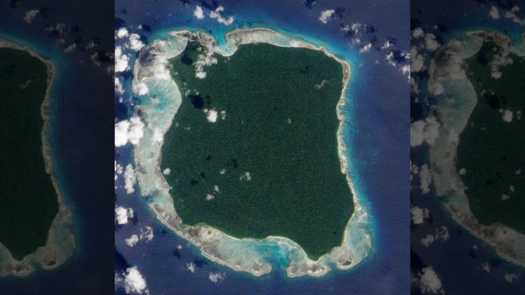 Imatge satèl·lit de l'illa de Sentinel del Nord
