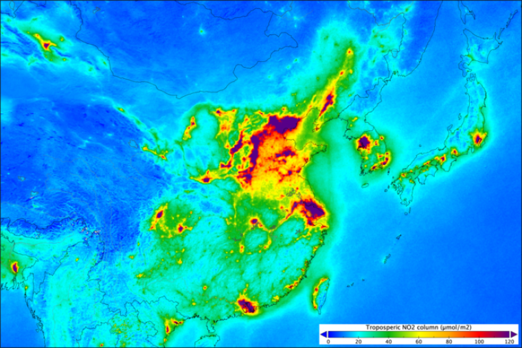 Mapa de contaminació de la Xina