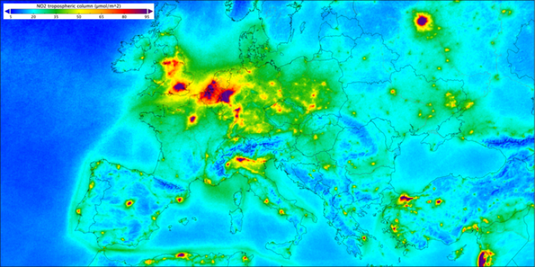 Mapa de la contaminació a Europa