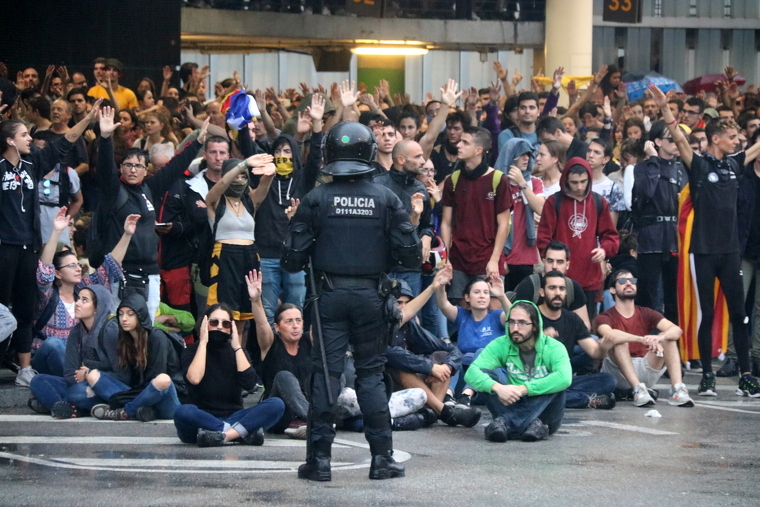 Els manifestants, al Prat