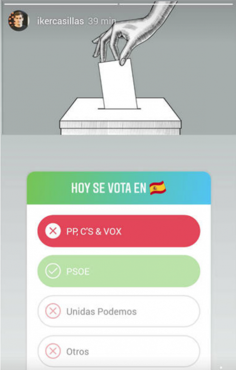 L'enquesta de vot que Iker Casillas ha compartit accidentalment a les xarxes