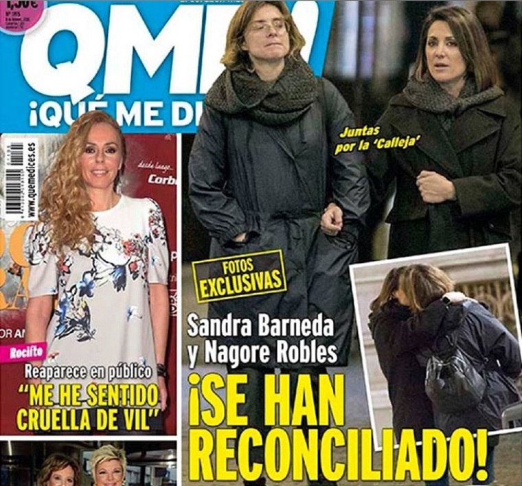 Portada de la revista 'Qué me dices' on es confirma la reconciliació de Nagore Robles i Sandra Barneda