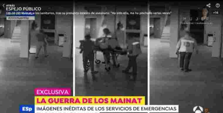 Imatges de Josep Maria Mainat sent traslladat a l'hospital pels sanitaris la nit de l'intent d'assassinat